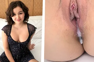 Watch this unbelievably cute teen realize creampied