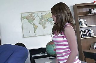 Brunette college Girl with small globes seduces her lecturer
